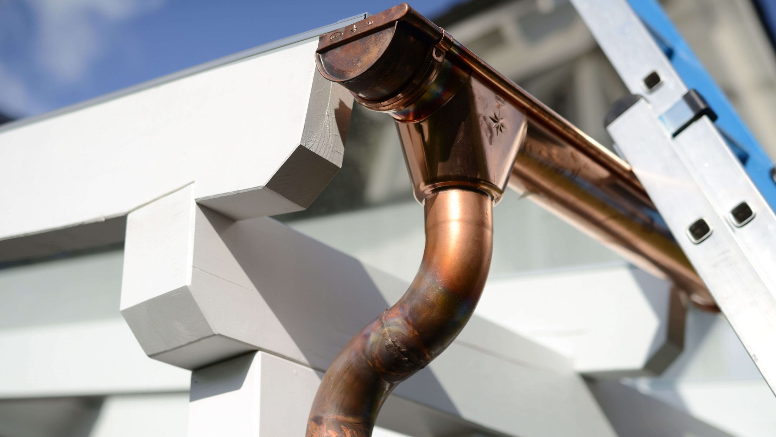 High-end copper gutters with a seamless design for residential properties in St. Petersburg